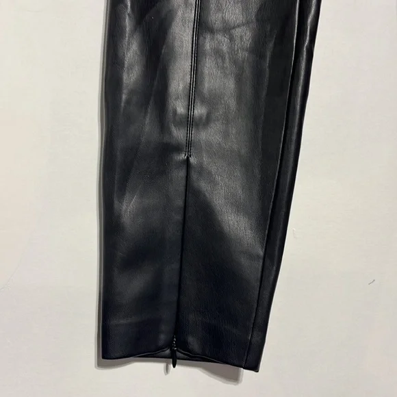 ZARA Black Faux Leather Leggings Size Large - Picture 3 of 9